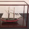 Model boat display case from the front