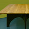 Extending Dining table made from white oak featuring curved leg structure made with plywood
